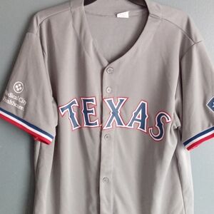 Texas Rangers Baseball Jersey "PEDERSON" Number‎ 4 "TEXAS" Gray Red Blue Size M